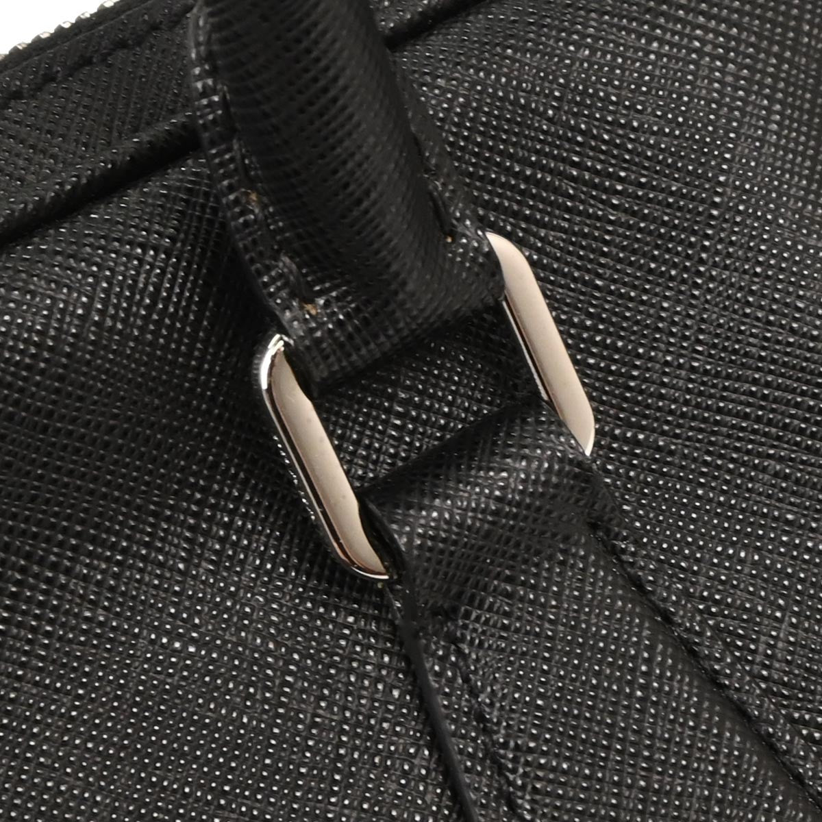 Prada Convertible Zip Around Briefcase Saffiano Leather, BLACK, LEATHER, Handbag