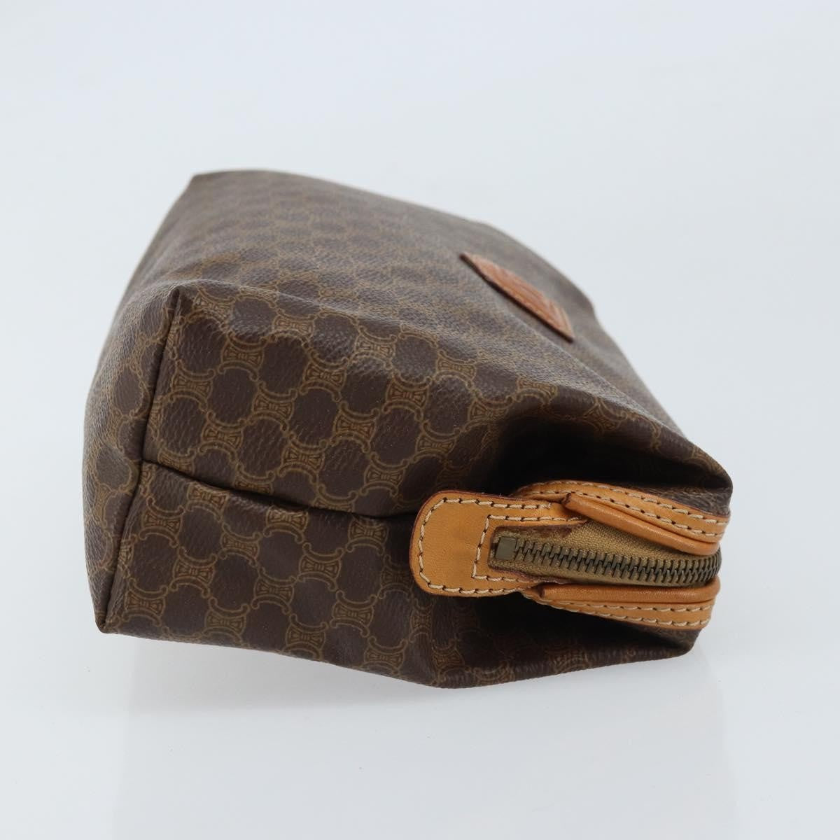 Celine Macadam Pochette Canvas and Leather, Brown, Canvas, Clutch