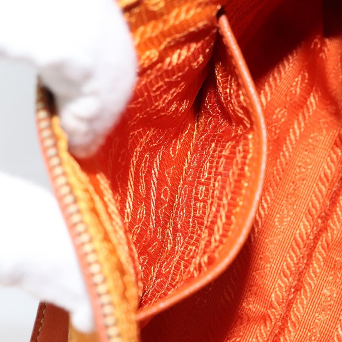 Prada Front Zip Hobo Tessuto, ORANGE, NYLON, Shoulder bag