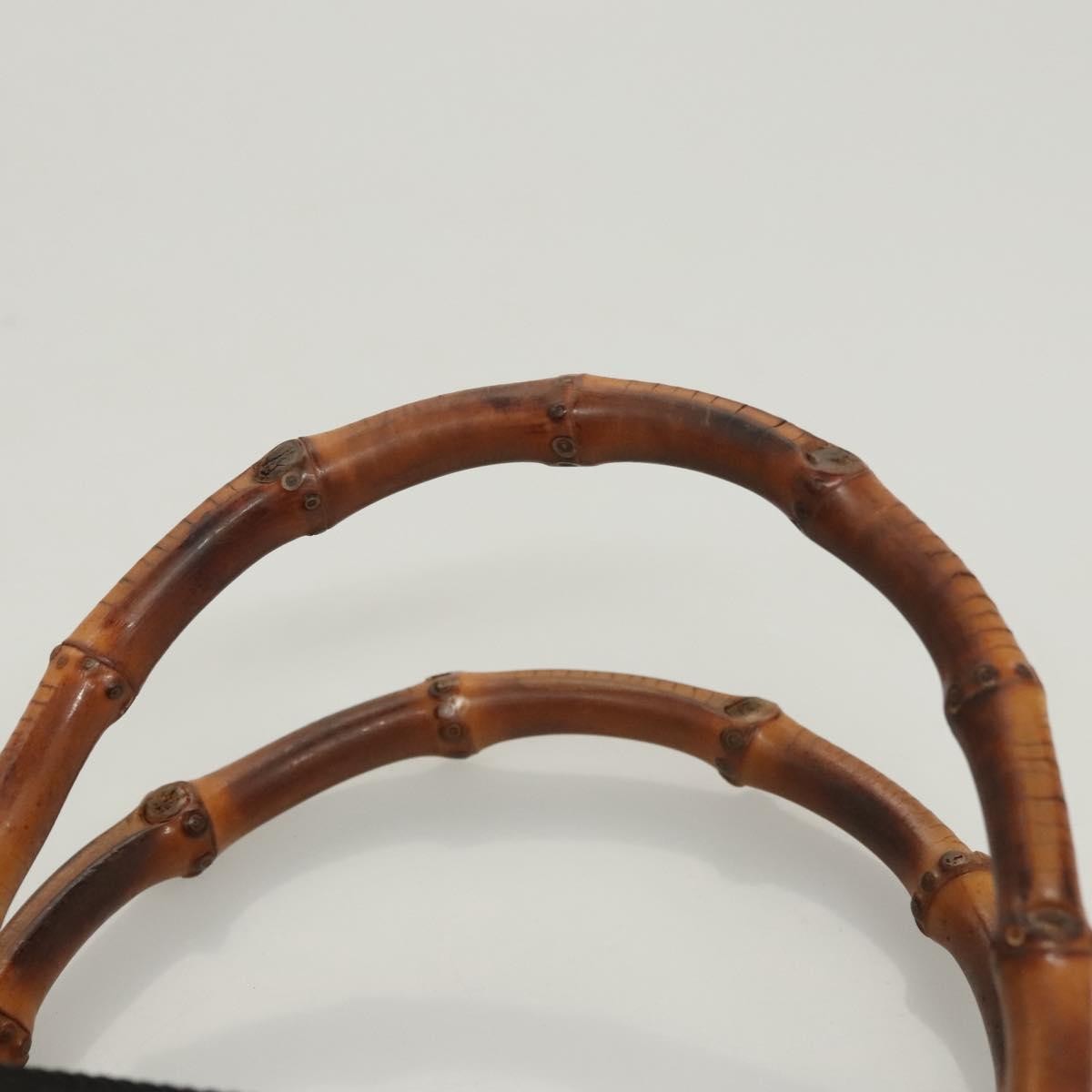 Gucci Vintage Bamboo Handle Tote Canvas, BLACK, CANVAS, Tote bag