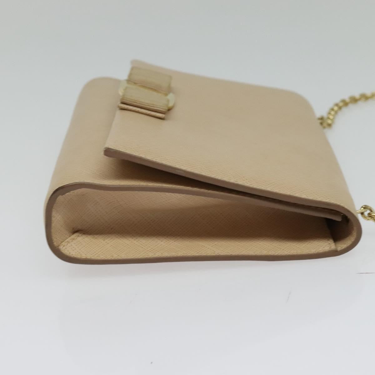 Salvatore Ferragamo Ginny Crossbody Bag Leather, BEIGE, LEATHER, Shoulder bag
