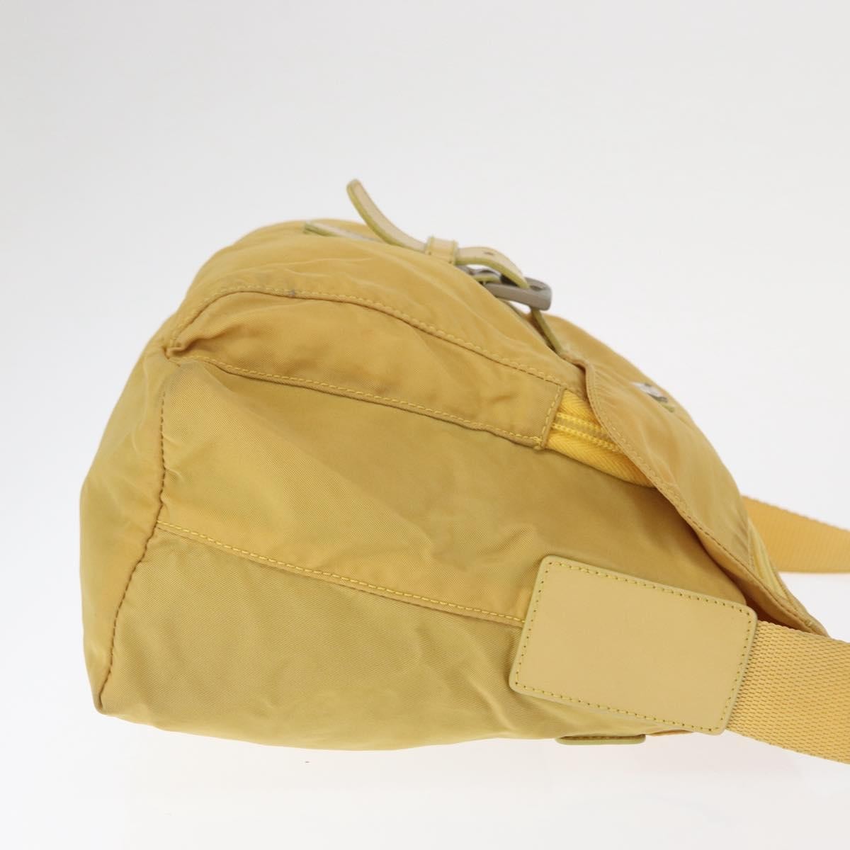 Prada Buckle Messenger Bag Tessuto, YELLOW, NYLON, Shoulder bag