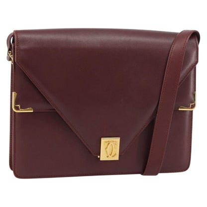 cartier Must de Cartier Shoulder Bag Leather, BURGUNDY, LEATHER, Shoulder bag