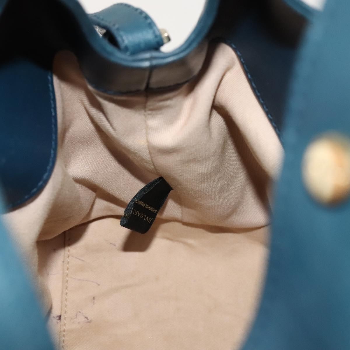 Bvlgari Chandra Hobo Leather, BLUE, LEATHER, Handbag