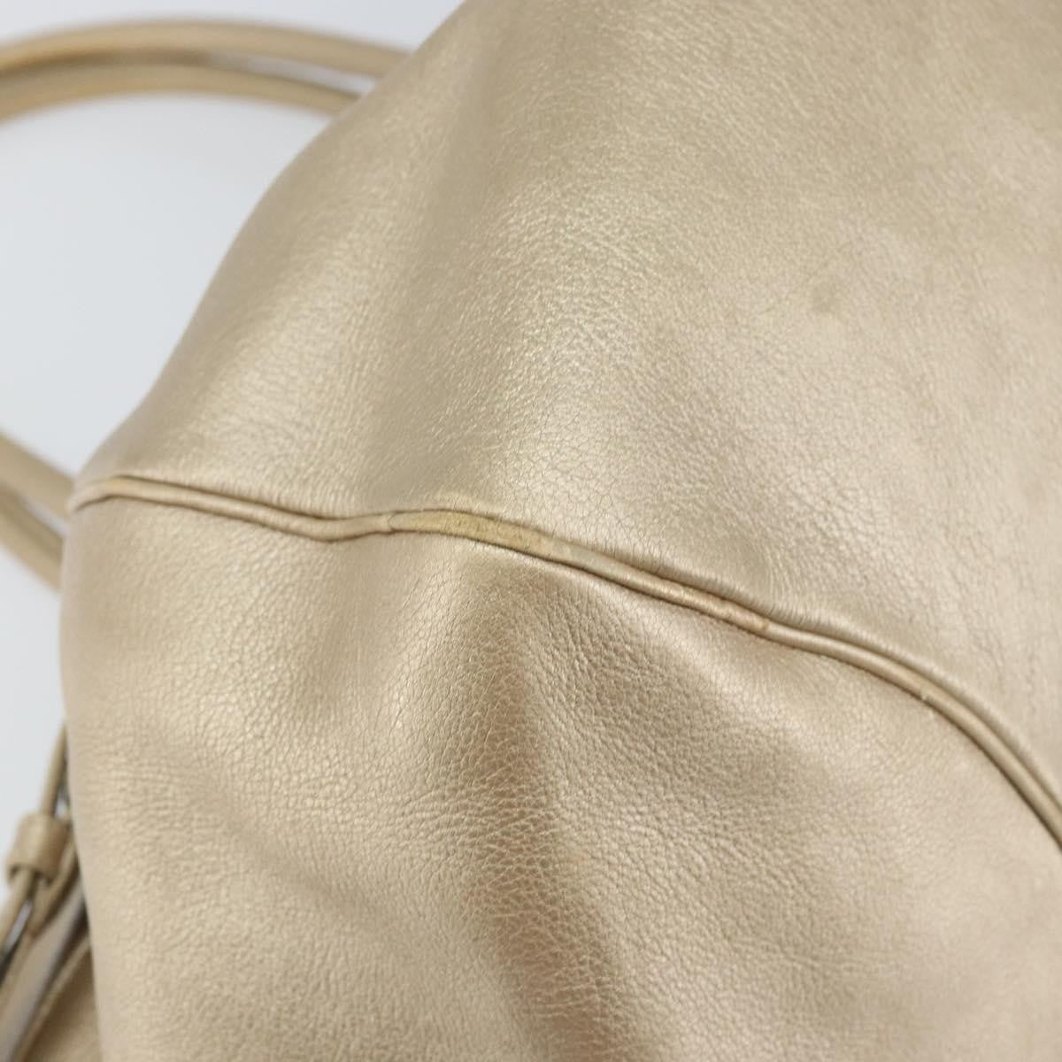 Salvatore Ferragamo Gancini handbag Leather, GOLD, LEATHER, Handbag