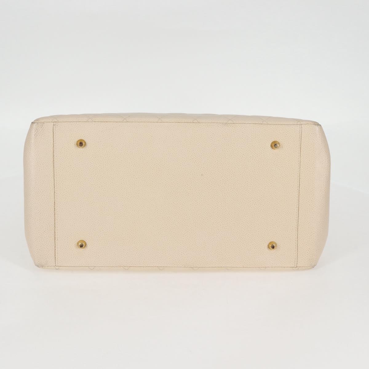 Chanel Vintage Grand Shopping Tote Quilted Calfskin, GOLD, LEATHER, Tote bag