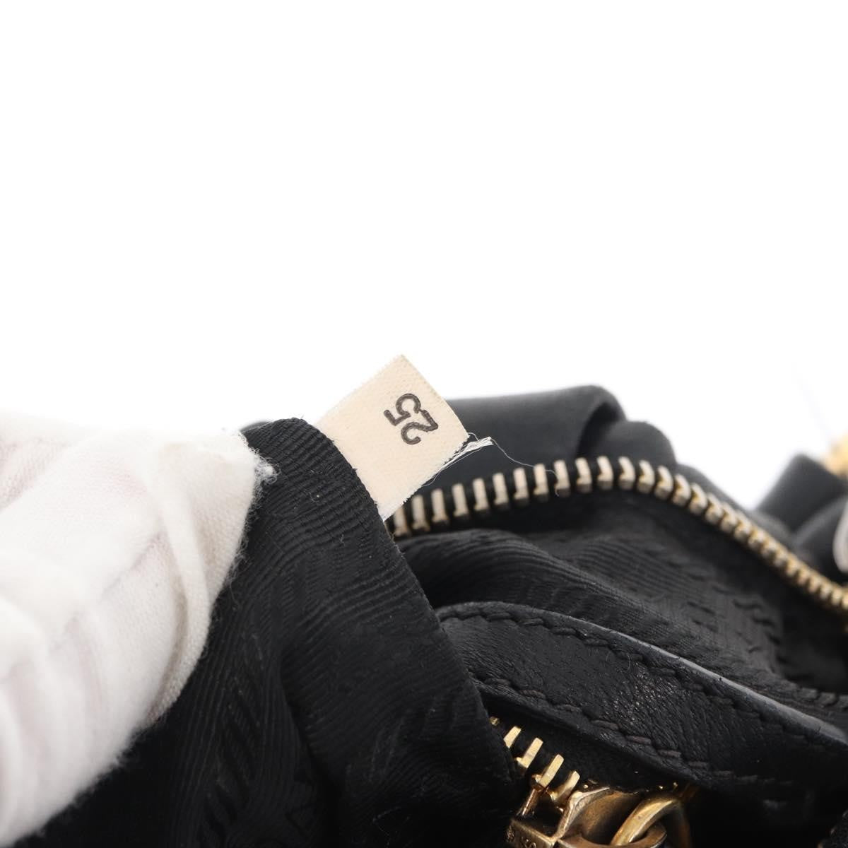 Prada Lux Chain Strap Hobo Soft Calf, BLACK, LEATHER, Shoulder bag