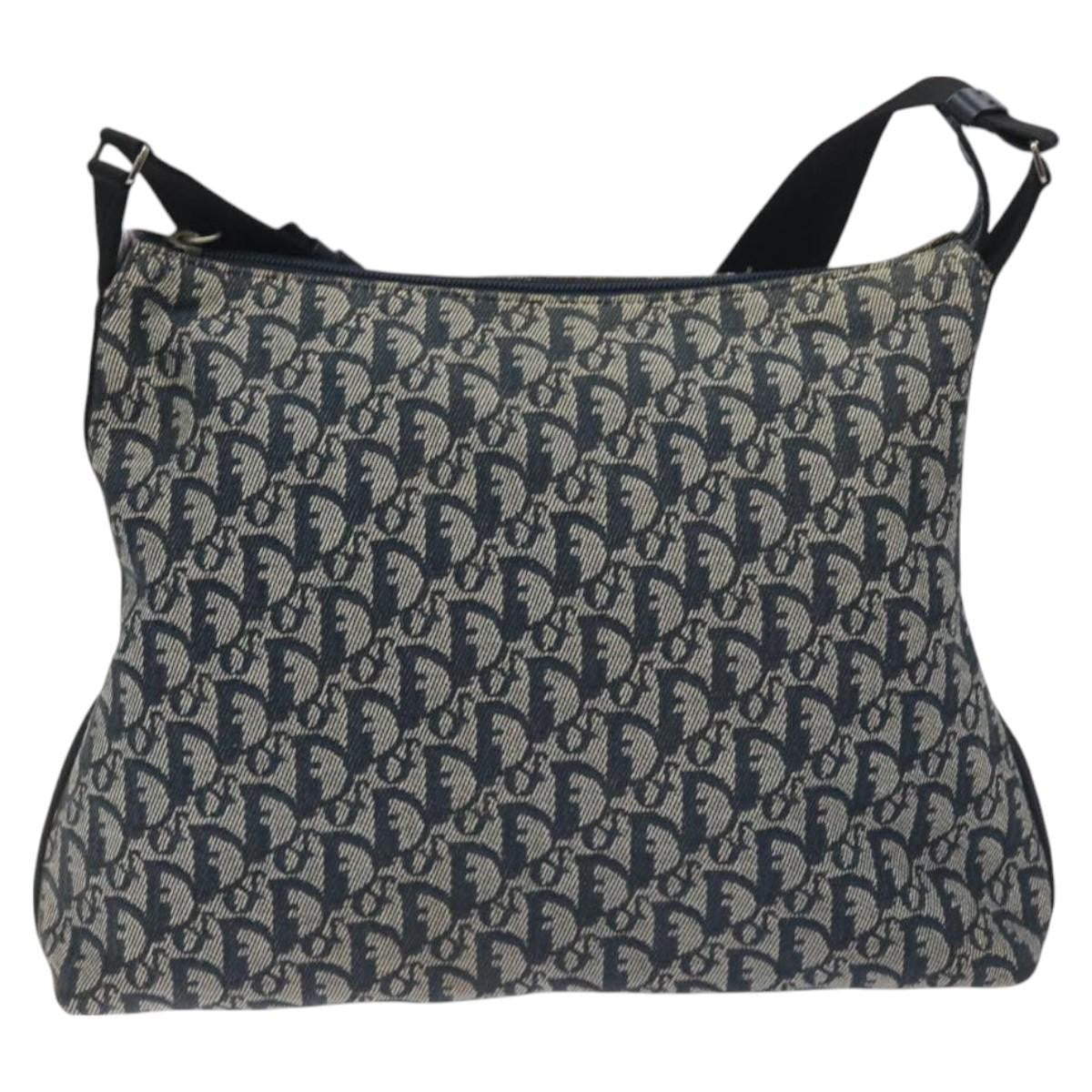 Christian Dior Vintage Trotter Messenger Bag Diorissimo Canvas, NAVY, CANVAS, Crossbody bag