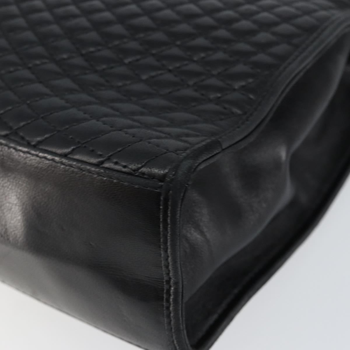 Bally Vintage Flap Handbag Quilted Leather, Black, Leather, Handbag