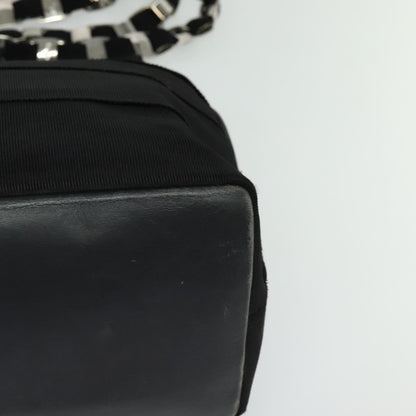 Salvatore Ferragamo Vala Shoulder Bag Canvas, BLACK, CANVAS, Shoulder bag