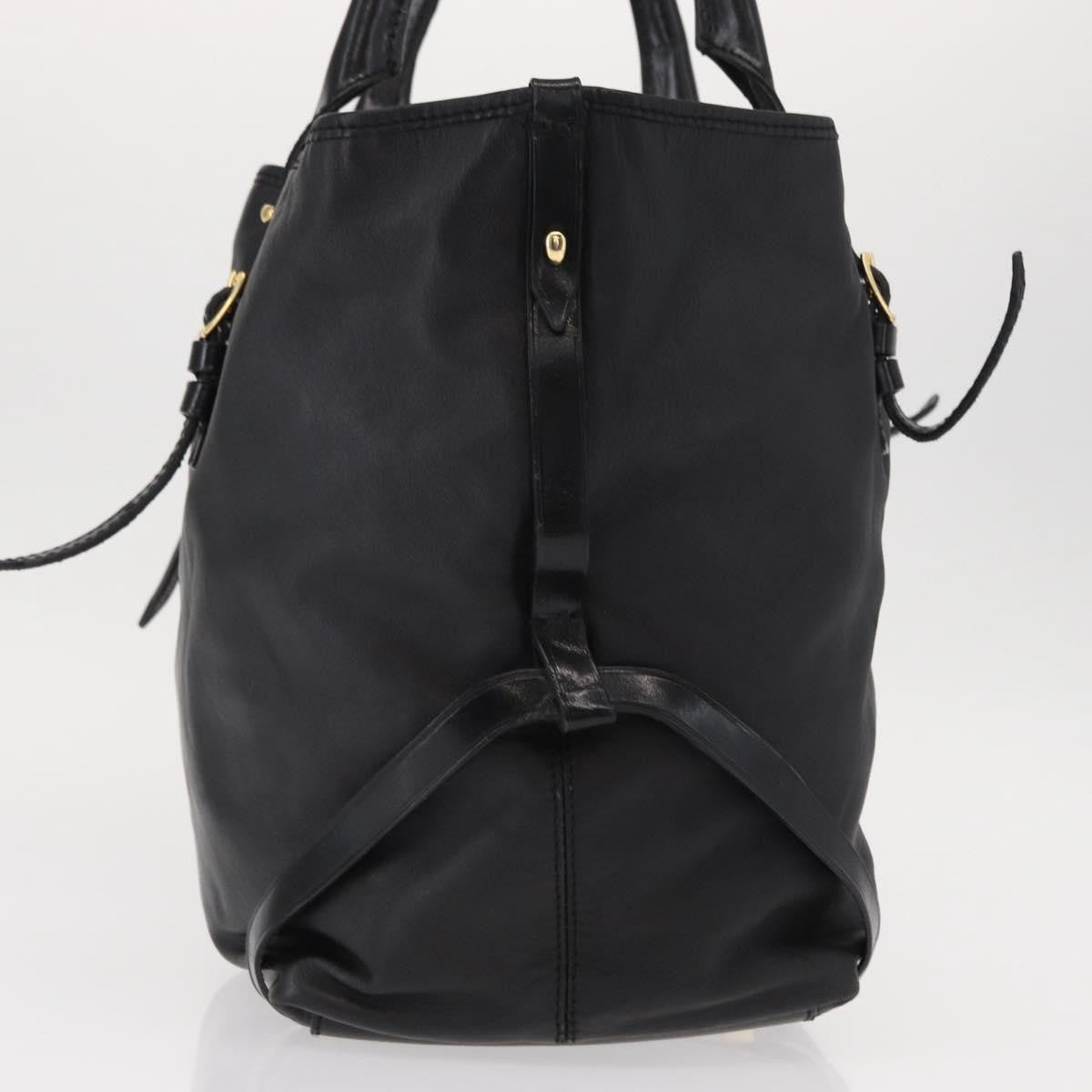 Burberry Vintage Tote Leather, BLACK, LEATHER, Tote bag
