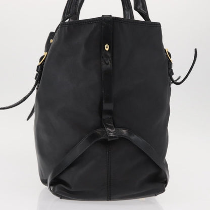 Burberry Vintage Tote Leather, BLACK, LEATHER, Tote bag