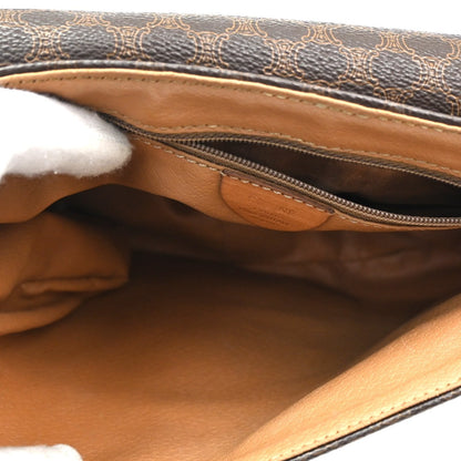 Celine Vintage Macadam Shoulder Bag Canvas and Leather, BROWN, CANVAS, Shoulder bag