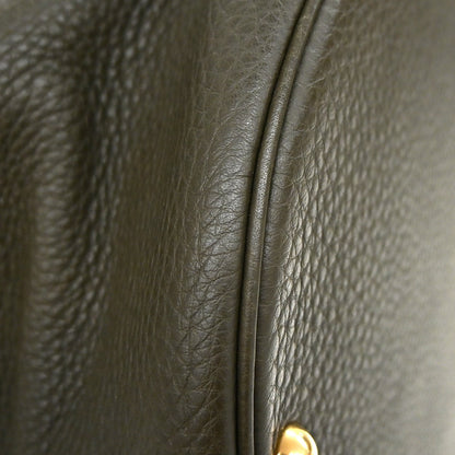 Hermes Intercity Victoria Travel Case Leather, KHAKI, LEATHER, Clutche & pouche