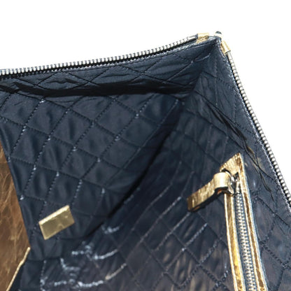 Chanel Feminine Pouch Crinkled Leather, Gold, Leather, Clutch