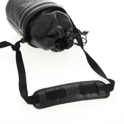 Bottega Veneta Paper Bucket Bag Perforated Leather, BLACK, LEATHER, Shoulder bag