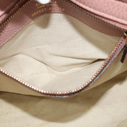 Gucci Swing Crossbody Bag Pebbled Leather, PINK, LEATHER, Crossbody bag