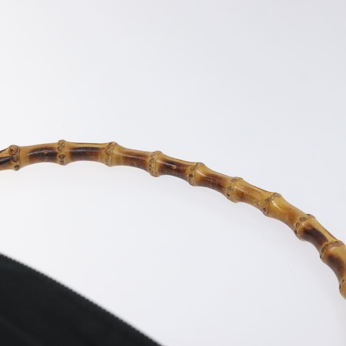 Gucci Vintage Bamboo Shoulder Bag Nylon, BLACK, NYLON, Shoulder bag