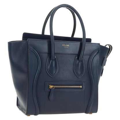 Celine Luggage Bag Smooth Leather, Navy, Leather, Tote Bag