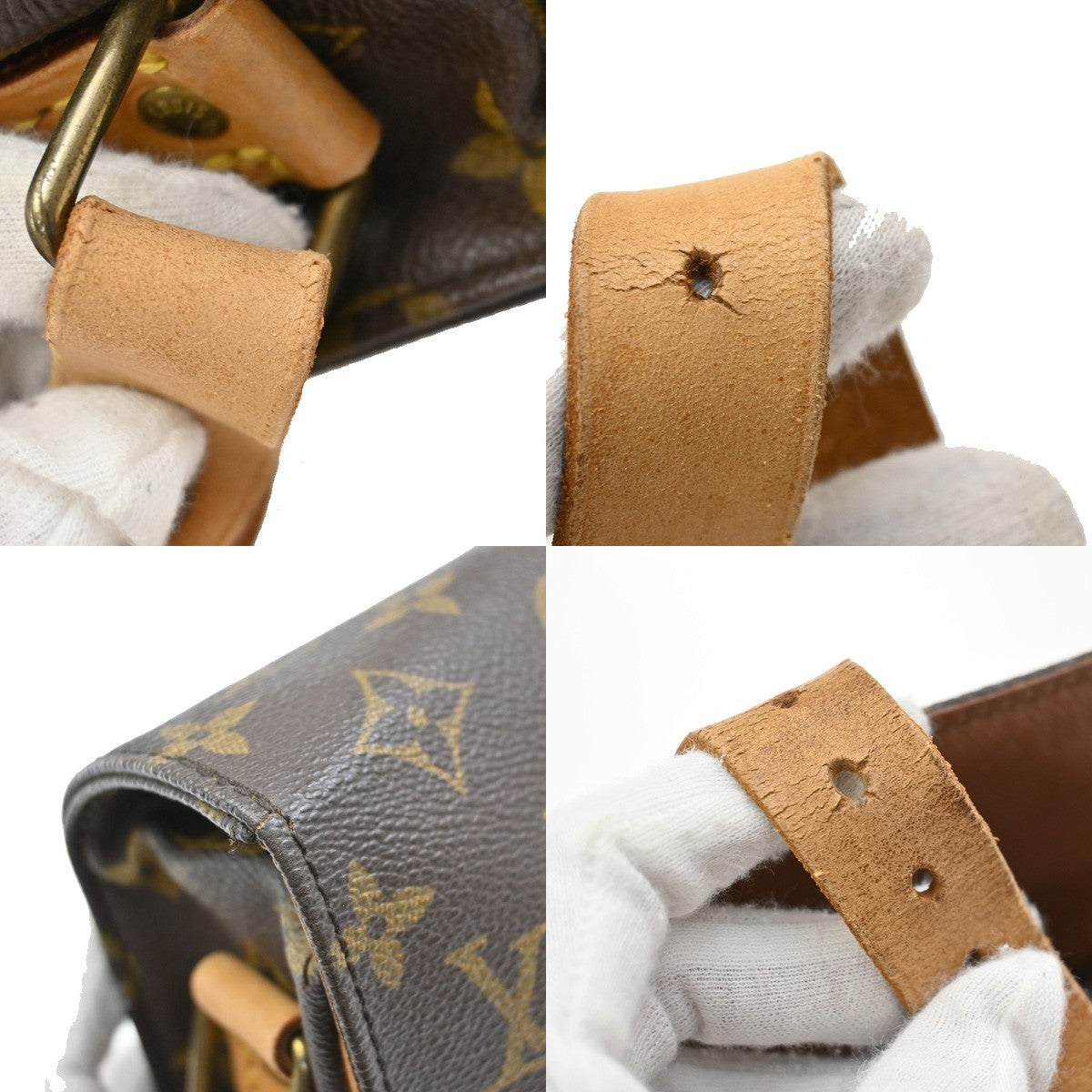 Louis Vuitton Cartouchiere Handbag Monogram Canvas, BROWN, LEATHER, Crossbody bag