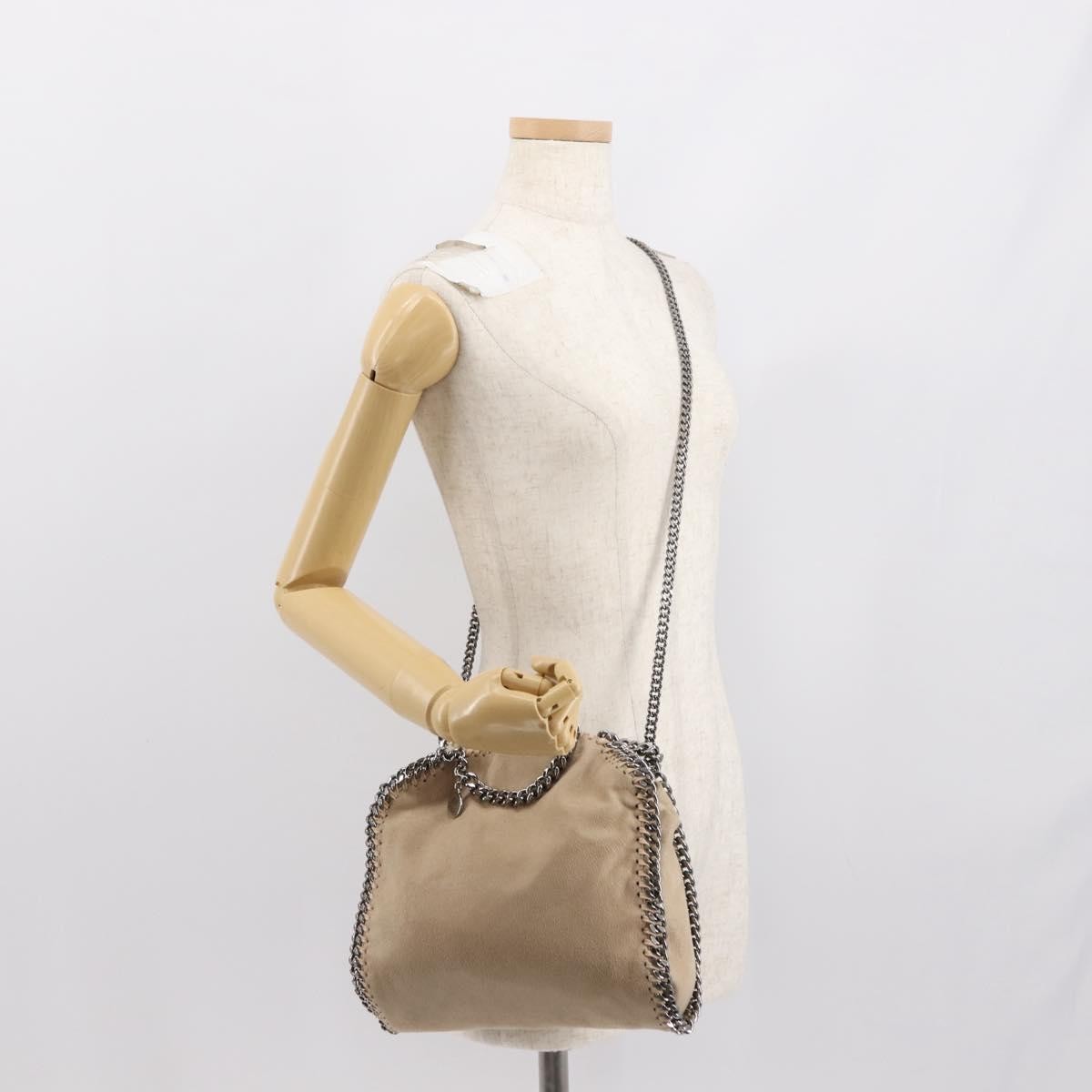 Stella McCartney Falabella Fold Over Bag Shaggy Deer, BEIGE, POLYESTER, Crossbody bag