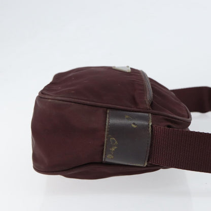 Prada Front Pocket Crossbody Bag Tessuto, BURGUNDY, NYLON, Shoulder bag