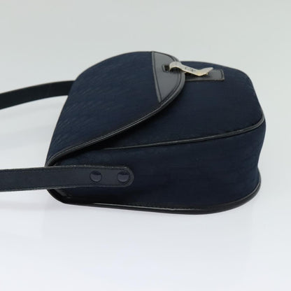 Christian Dior Vintage Trotter Shoulder Bag Canvas, NAVY, CANVAS, Shoulder bag