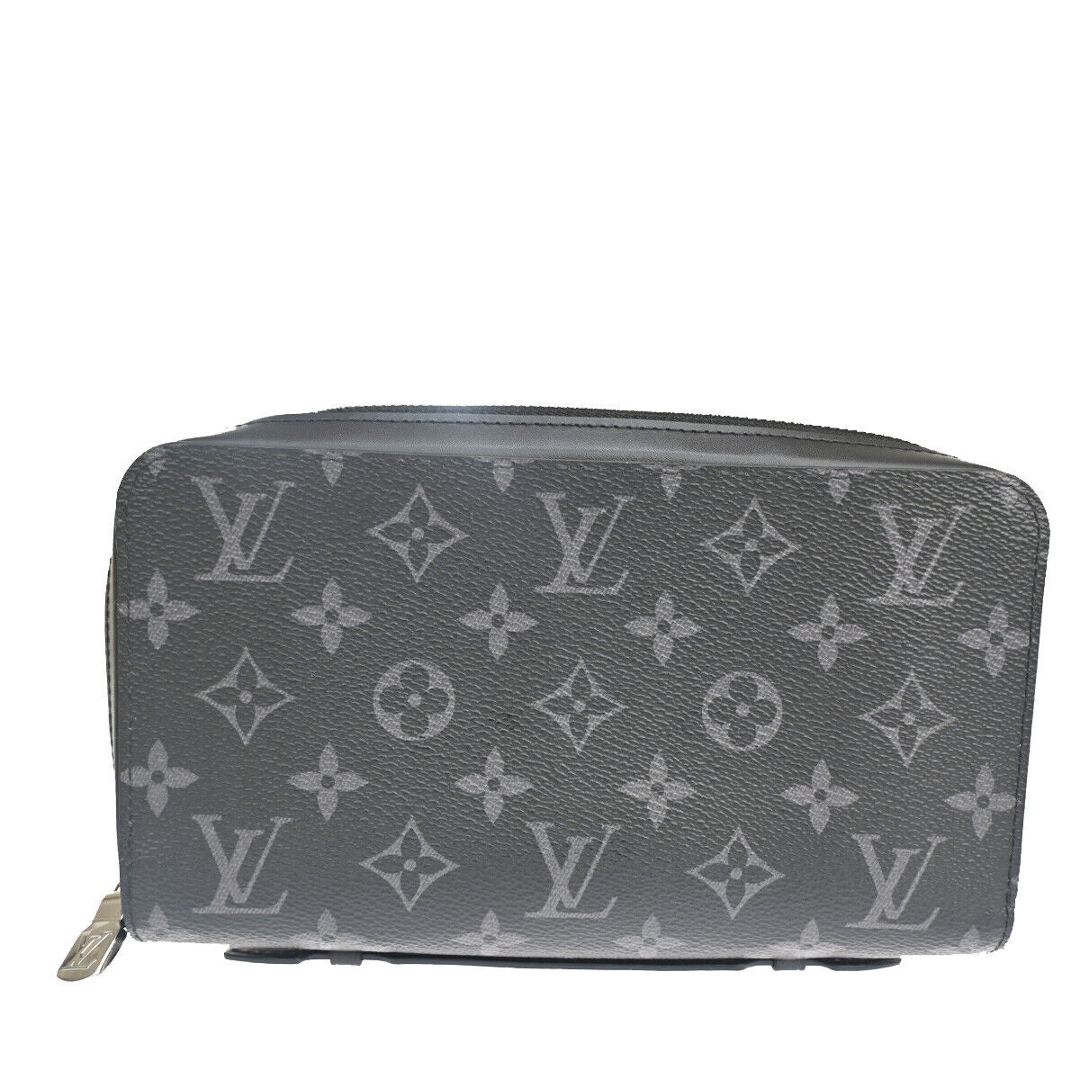 Louis Vuitton Zippy XL Monogram Eclipse Leather, BLACK, LEATHER, Wallets