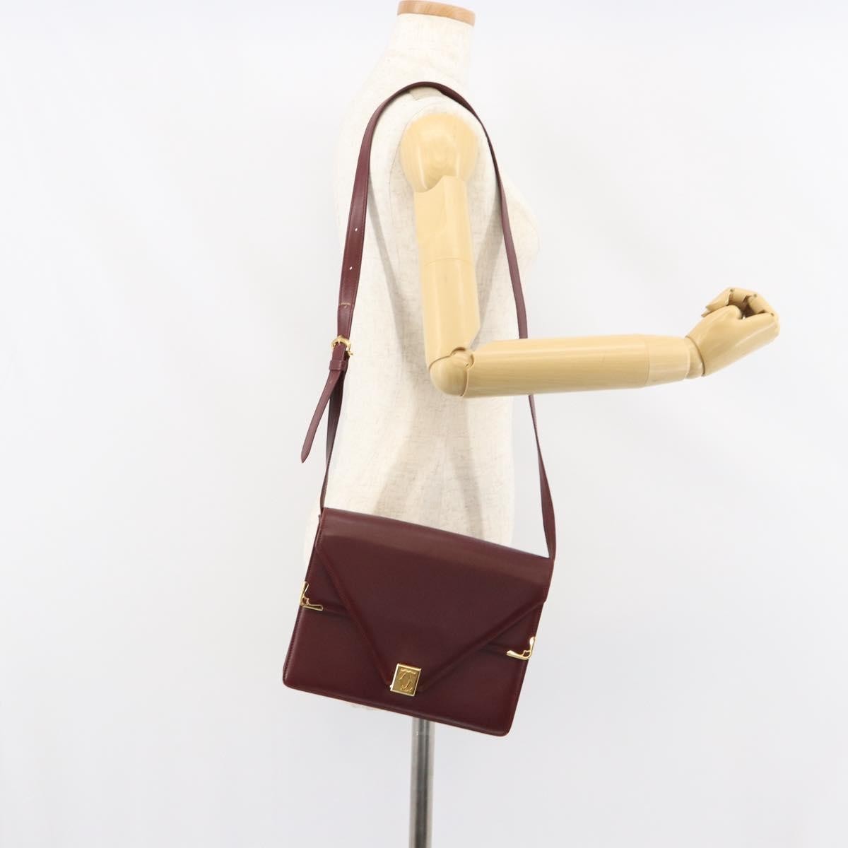 cartier Must de Cartier Shoulder Bag Leather, BURGUNDY, LEATHER, Shoulder bag