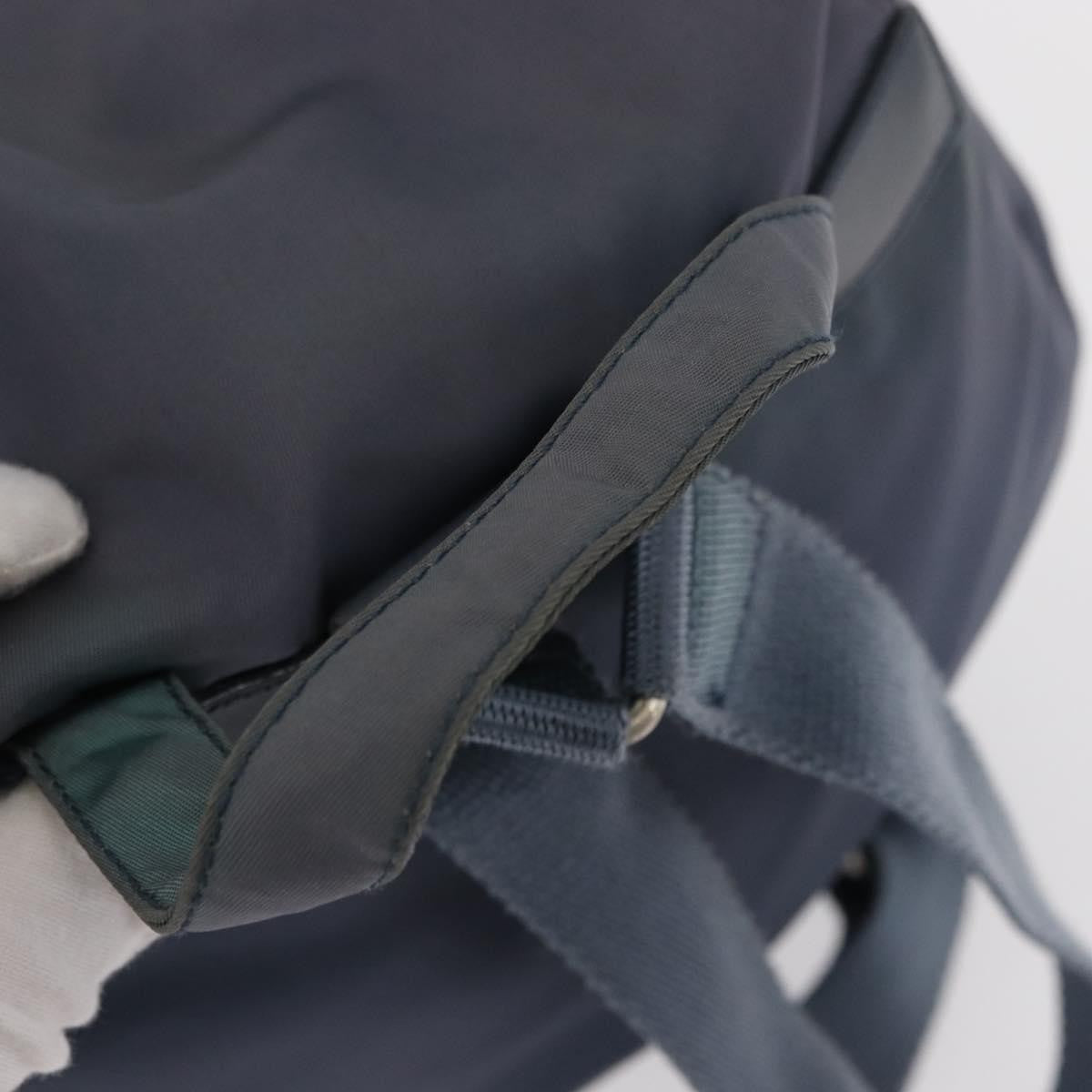 Prada Vela Double Front Pocket Backpack Tessuto with Saffiano Leather, BLUE, NYLON, Backpack