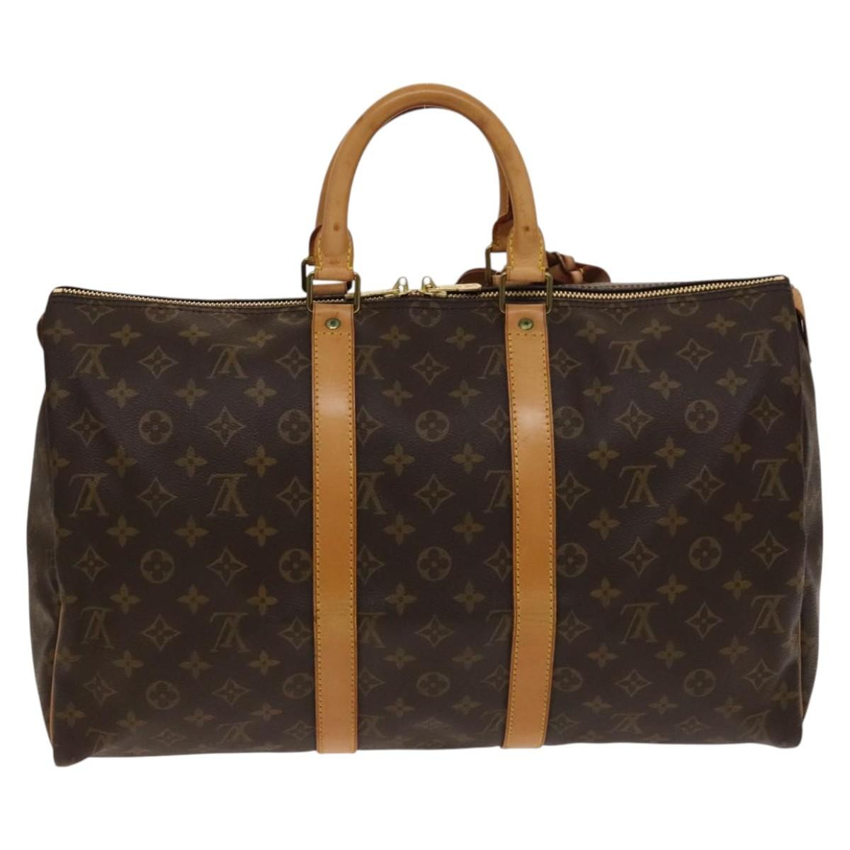Louis Vuitton Keepall Bag Monogram Canvas, BROWN, CANVAS, Travel bag
