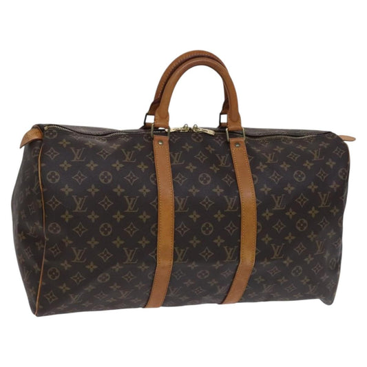 Louis Vuitton Keepall Bag Monogram Canvas, BROWN, CANVAS, Travel bag