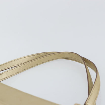 Salvatore Ferragamo Gancini handbag Leather, GOLD, LEATHER, Shoulder bag