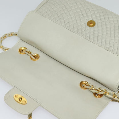 Bally Vintage Chain Shoulder Bag Quilted Leather, BEIGE, LEATHER, Shoulder bag