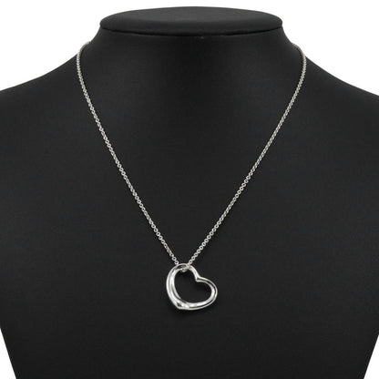 Tiffany & Co. Elsa Peretti Open Heart Pendant Necklace Sterling Silver, SILVER, SILVER, Necklace