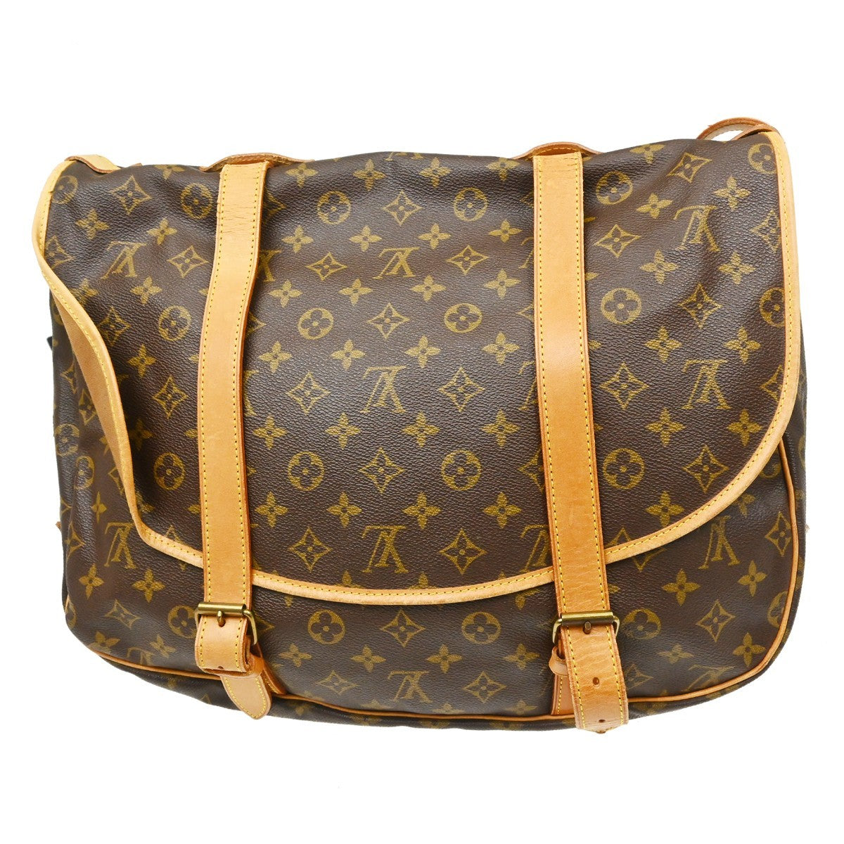 Louis Vuitton Saumur Handbag Monogram Canvas, Brown, Canvas, Shoulder Bag