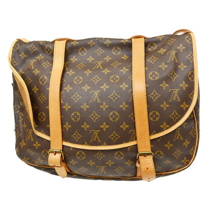 Louis Vuitton Saumur Handbag Monogram Canvas, Brown, Canvas, Shoulder Bag