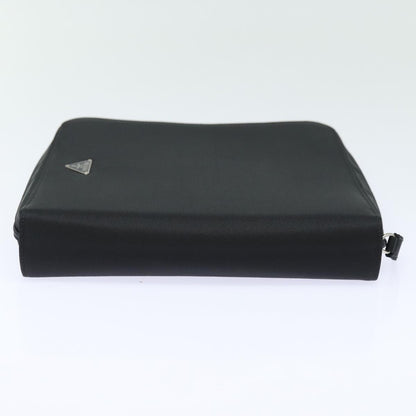 Prada MiniDisc pouch Nylon, BLACK, NYLON, Clutche & pouche