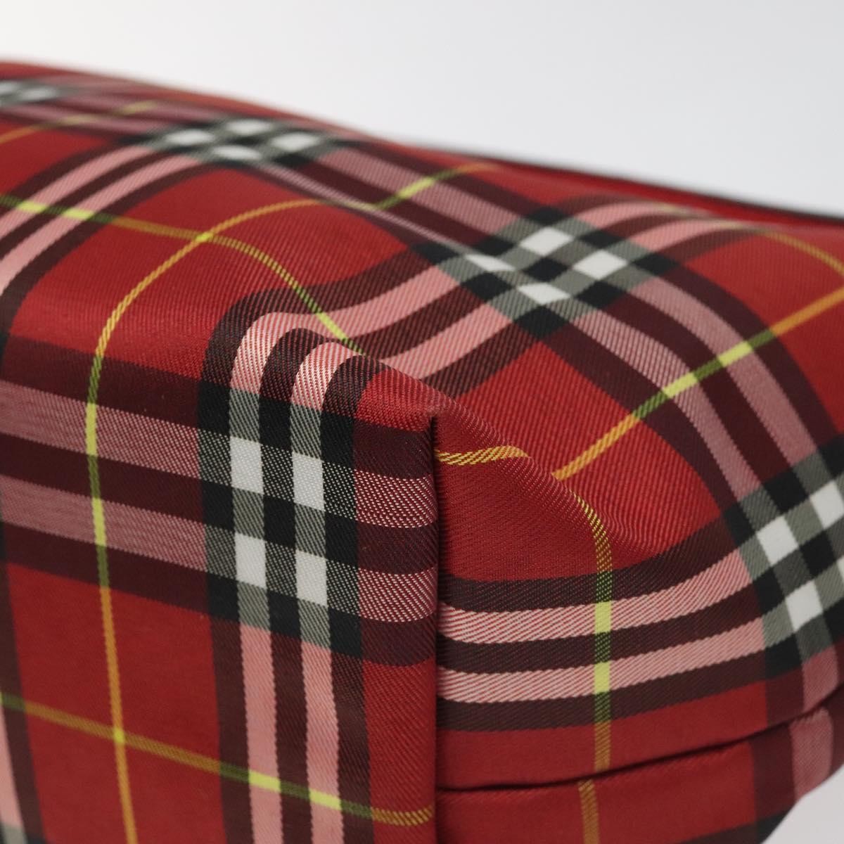 Burberry Nova Check Handbag Leather and Nylon, Red, Nylon, Handbag