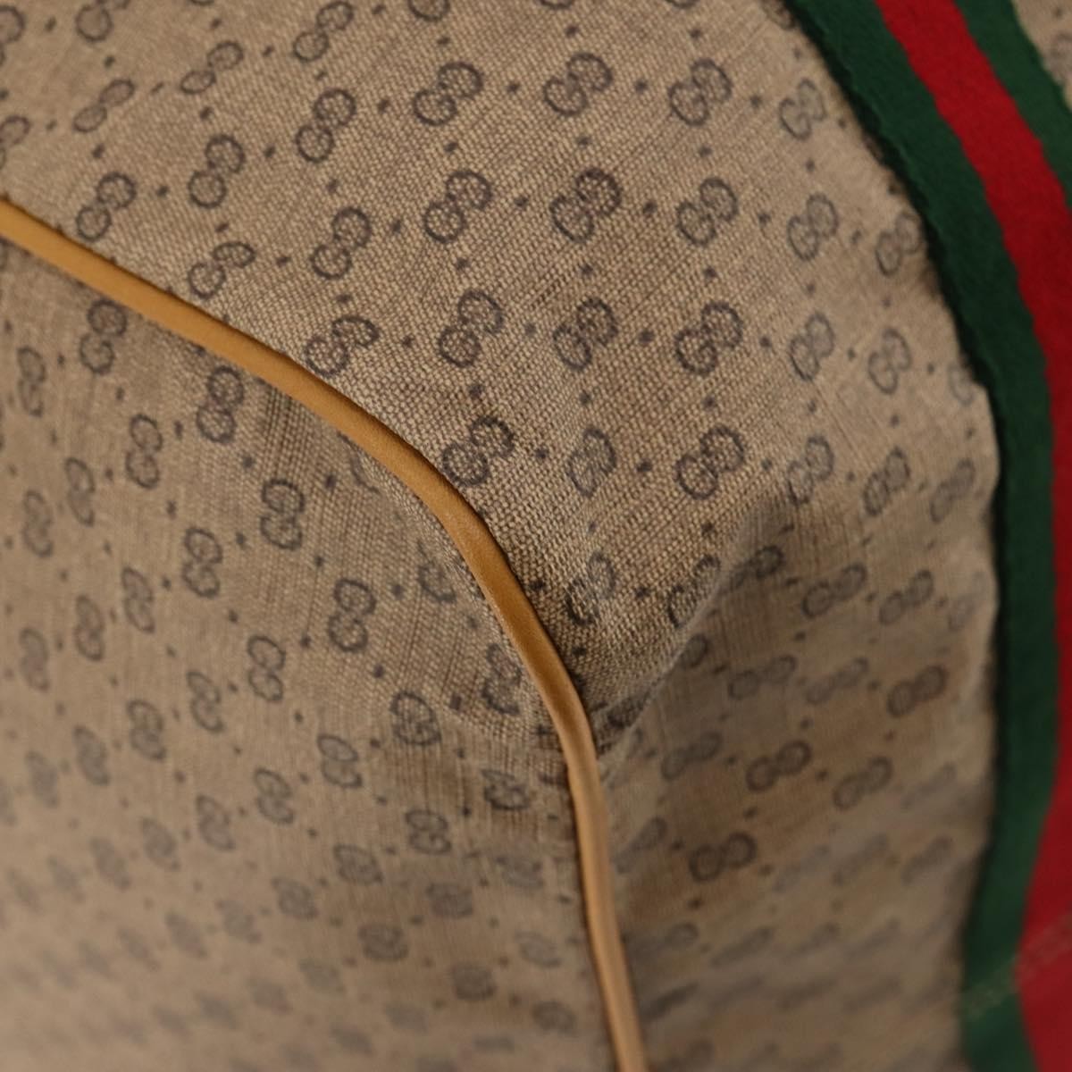 Gucci Web Trim Weekend Duffle Bag GG Coated Canvas, BEIGE, CANVAS, Travel bag