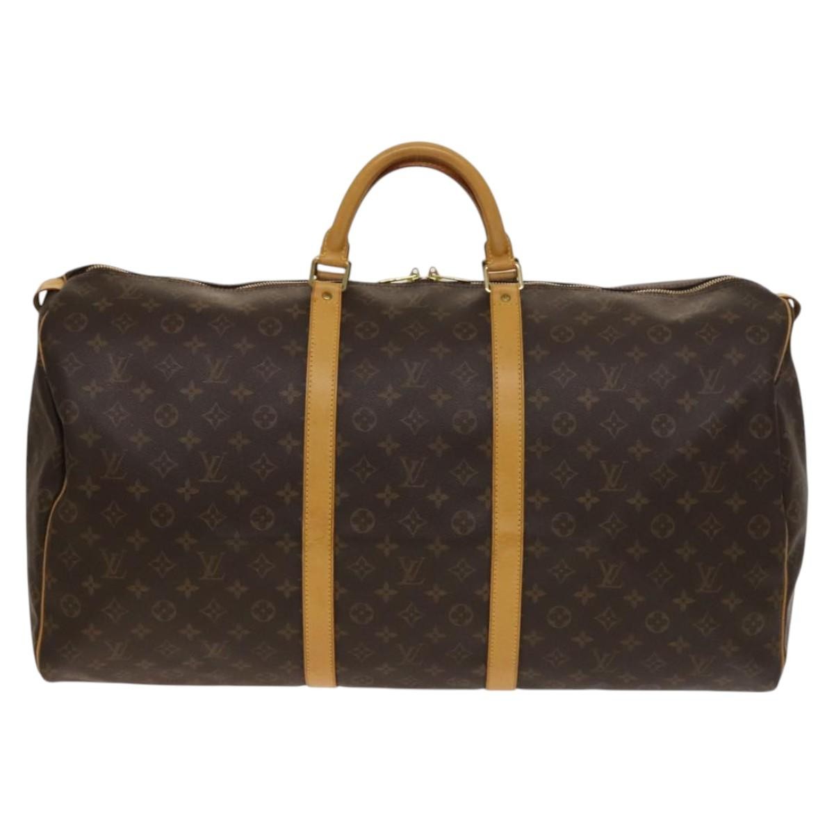 Louis Vuitton Keepall Bag Monogram Canvas, BROWN, CANVAS, Travel bag