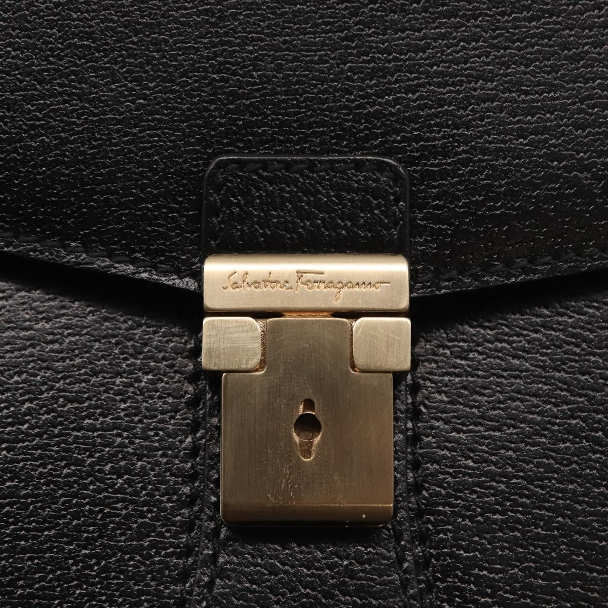 Salvatore Ferragamo Vintage clutch Bag Leather, BLACK, LEATHER, Clutche & pouche
