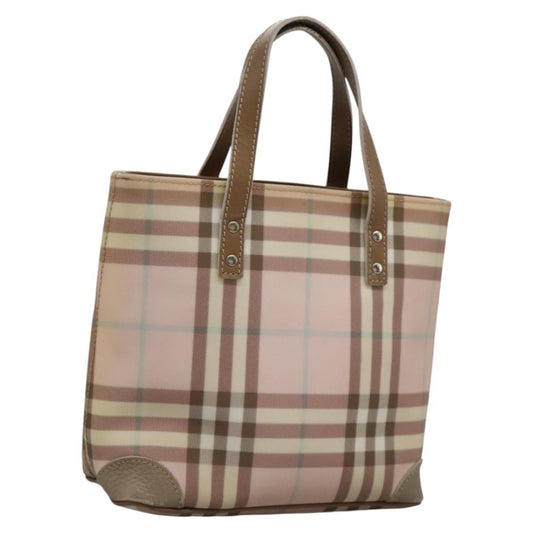 Burberry Nova Check Tote Canvas and Leather, PINK, CANVAS, Tote bag