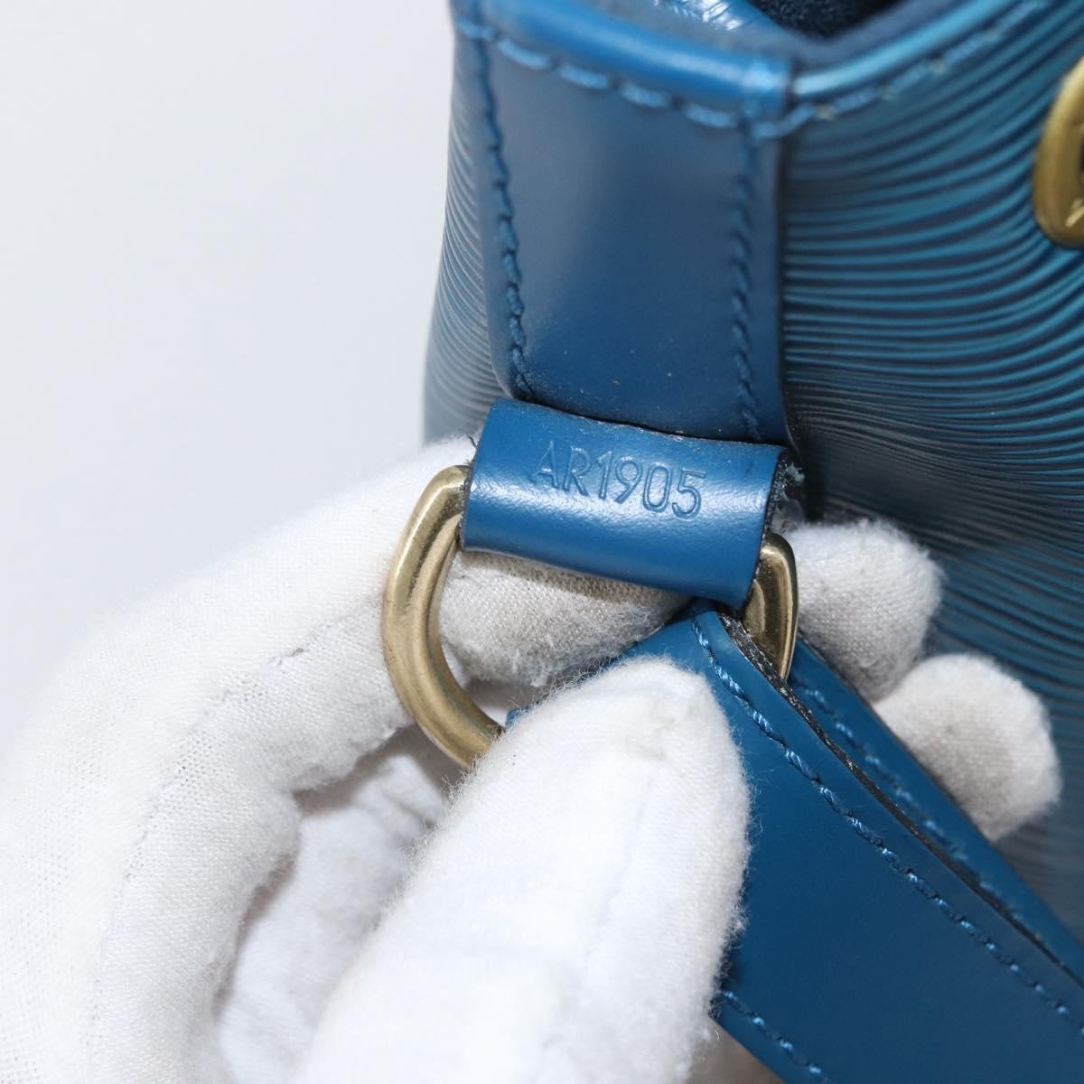 Louis Vuitton Petit Noe Handbag Epi Leather, BLUE, LEATHER, Shoulder bag