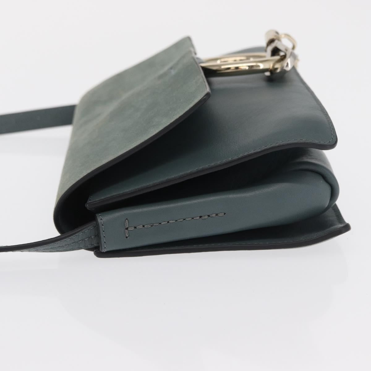 Chloe Faye Shoulder Bag Leather and Suede, GREEN, LEATHER, Shoulder bag