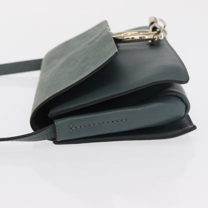 Chloe Faye Shoulder Bag Leather and Suede, GREEN, LEATHER, Shoulder bag