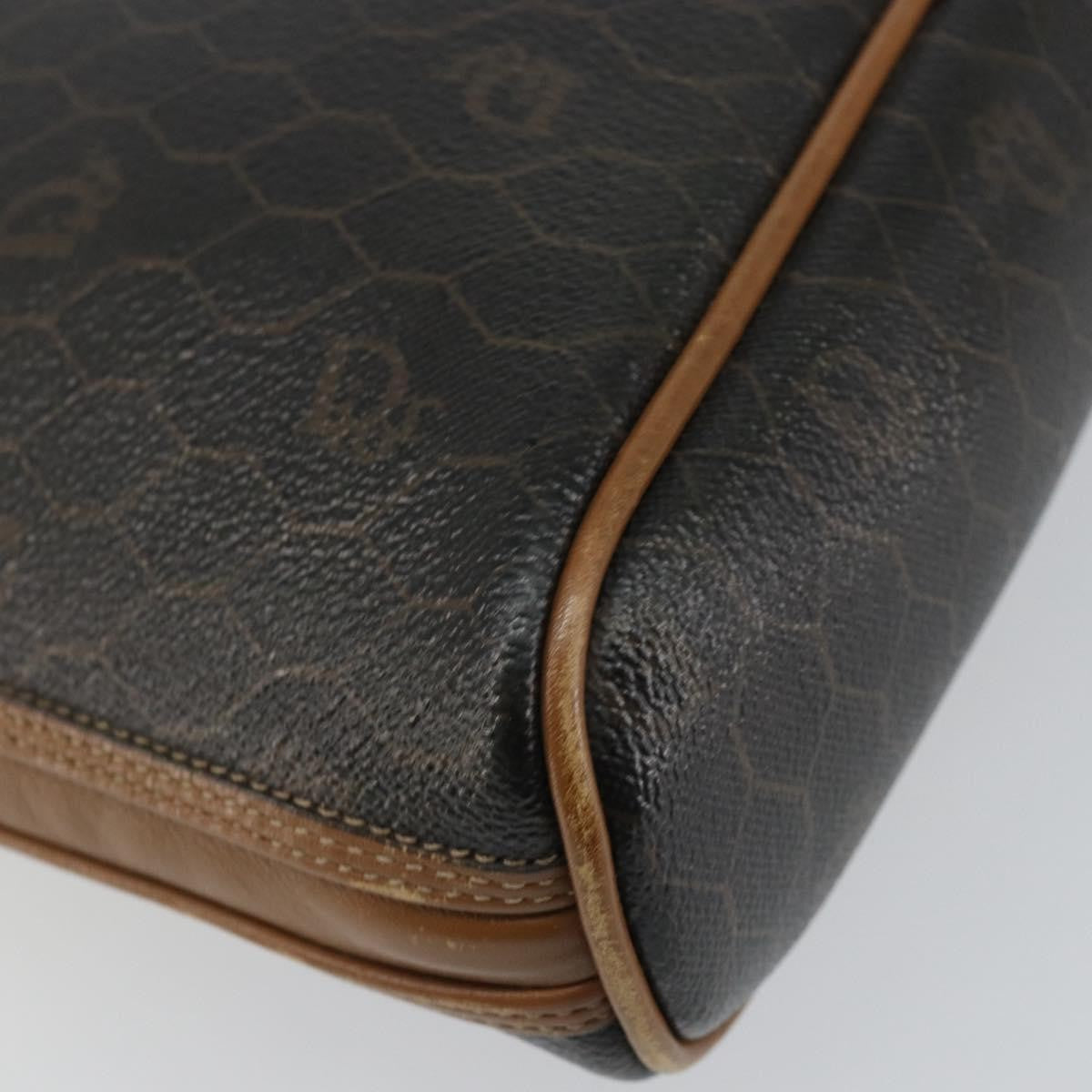 Christian Dior Vintage Honeycomb Handbag Canvas Leather, BLACK, CANVAS, Handbag
