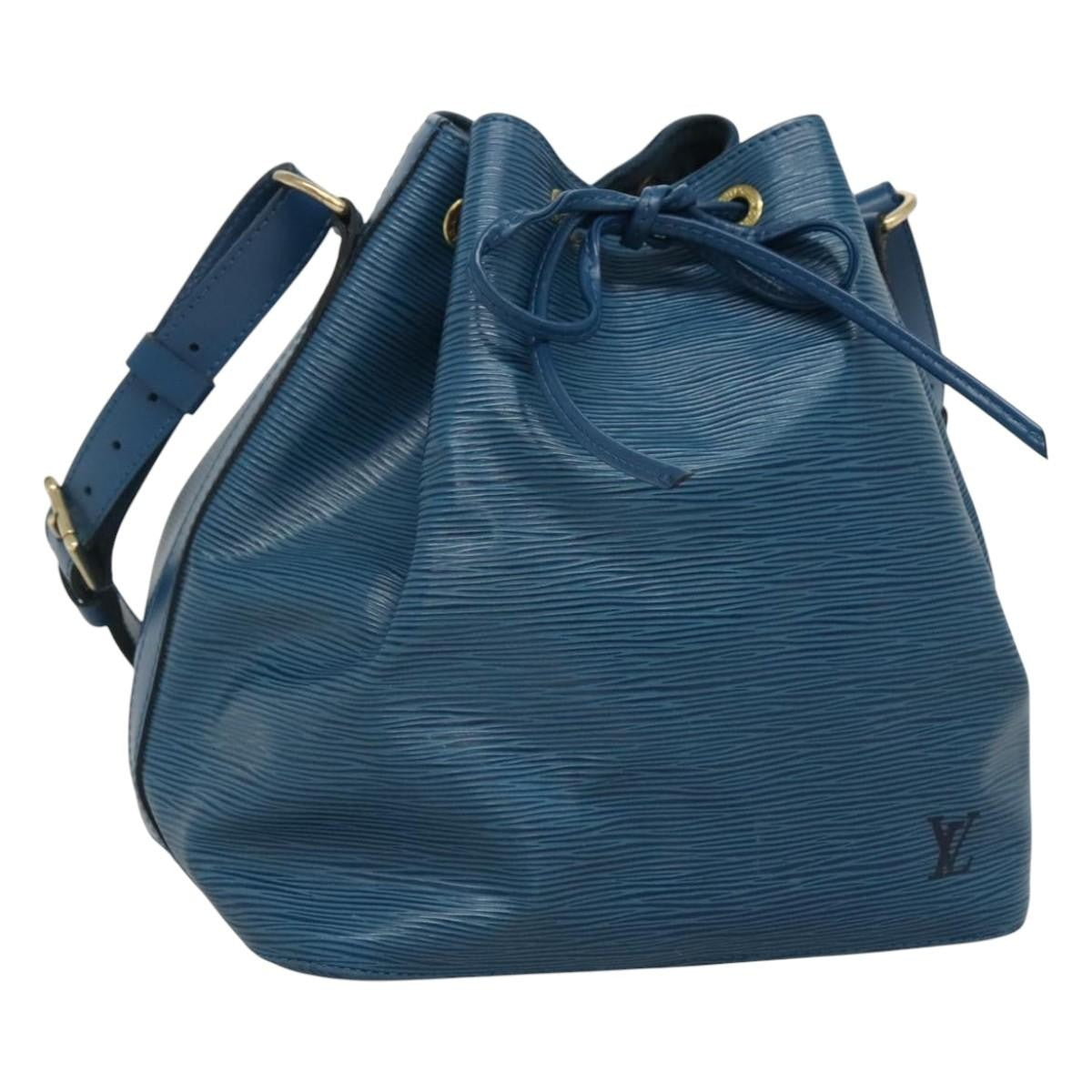 Louis Vuitton Petit Noe Handbag Epi Leather, BLUE, LEATHER, Handbag