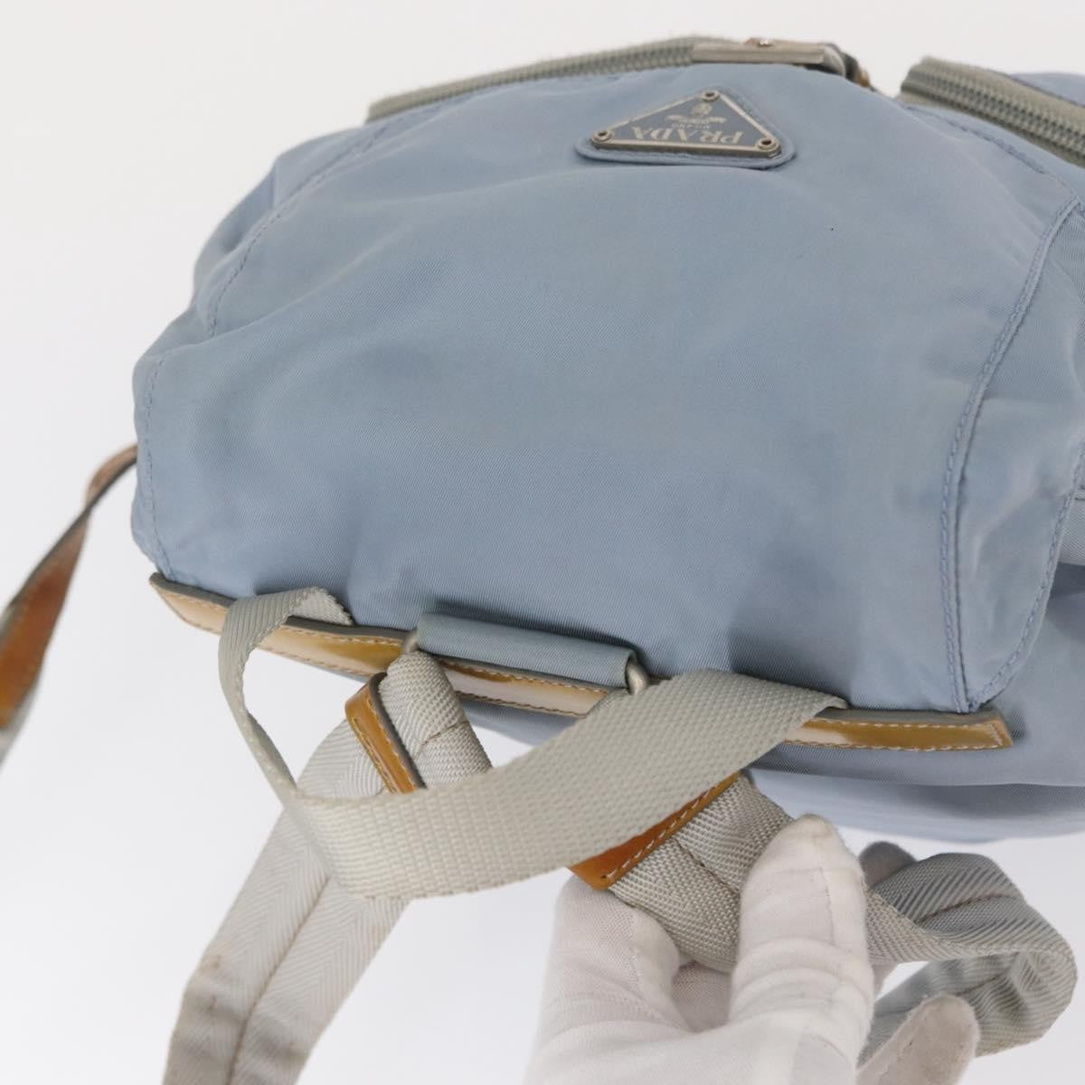 Prada Double Front Pocket Backpack Tessuto, BLUE, NYLON, Backpack