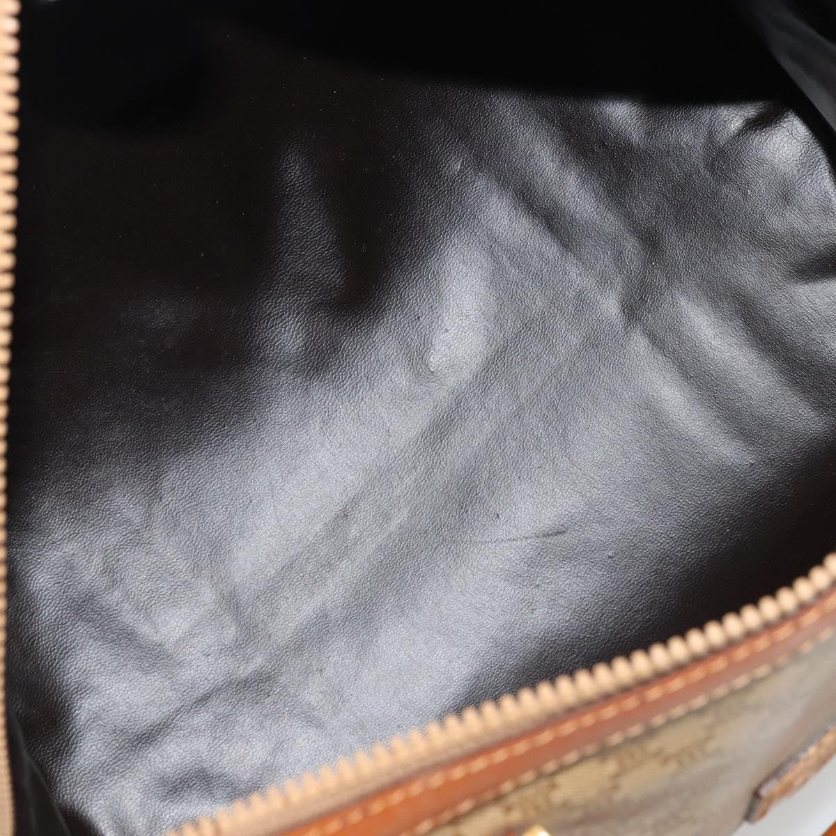 Celine Vintage Macadam Handbag Canvas and Leather, Beige, Canvas, Handbag